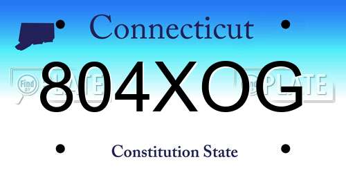 804XOG Connecticut License Plate