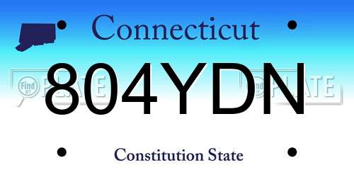 804YDN Connecticut License Plate