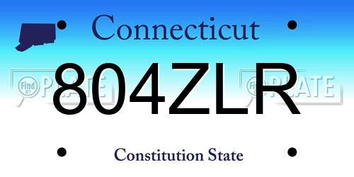 804ZLR Connecticut License Plate