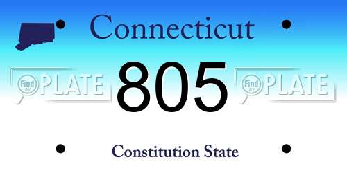 805 Connecticut License Plate