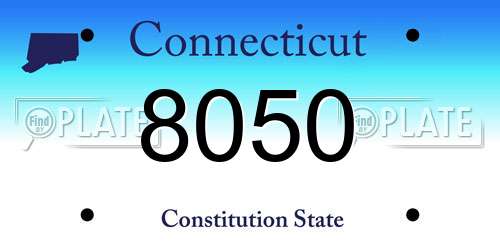 8050 Connecticut License Plate