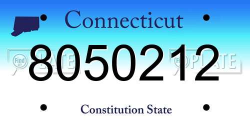 8050212 Connecticut License Plate