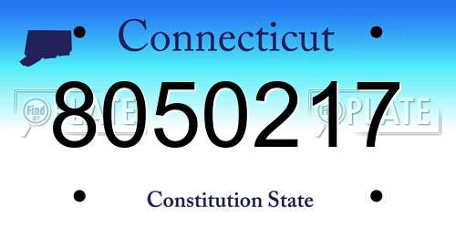 8050217 Connecticut License Plate