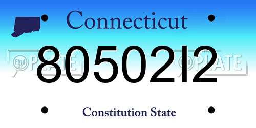 80502I2 Connecticut License Plate