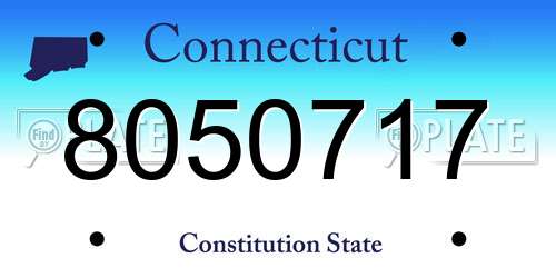 8050717 Connecticut License Plate