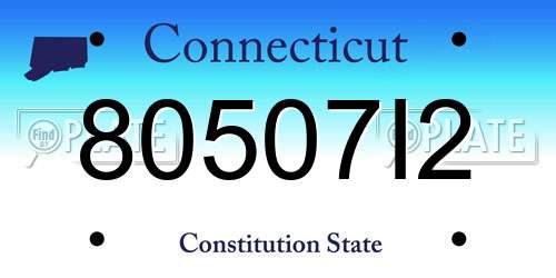 80507I2 Connecticut License Plate