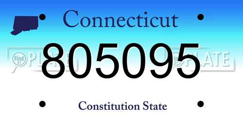 805095 Connecticut License Plate
