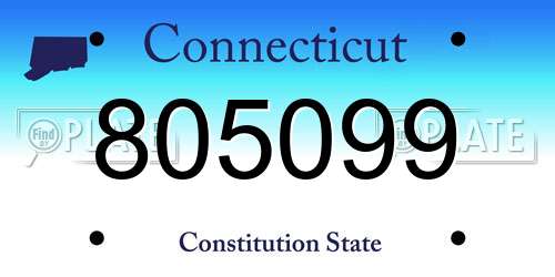 805099 Connecticut License Plate