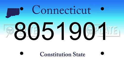 8051901 Connecticut License Plate