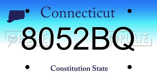 8052BQ Connecticut License Plate