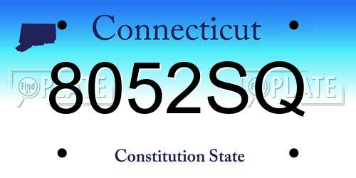 8052SQ Connecticut License Plate