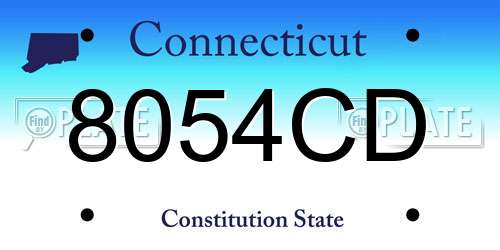 8054CD Connecticut License Plate