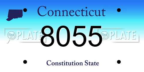 8055 Connecticut License Plate