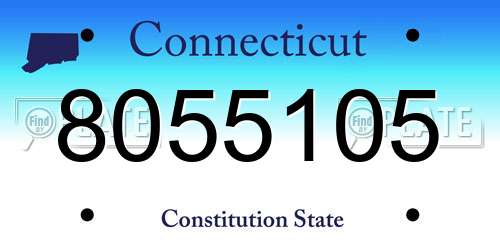 8055105 Connecticut License Plate