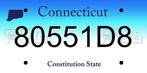 80551D8 Connecticut License Plate