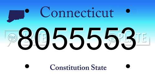 8055553 Connecticut License Plate