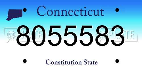 8055583 Connecticut License Plate