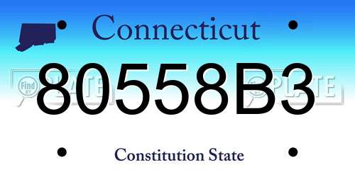 80558B3 Connecticut License Plate