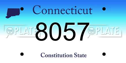 8057 Connecticut License Plate