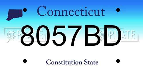 8057BD Connecticut License Plate