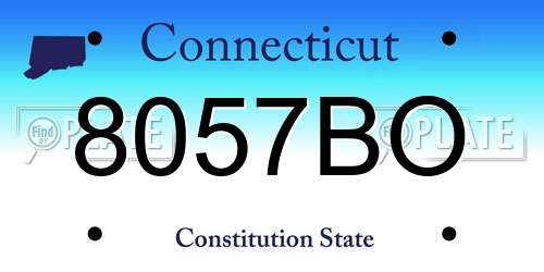 8057BO Connecticut License Plate