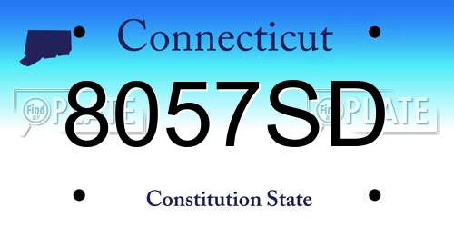 8057SD Connecticut License Plate