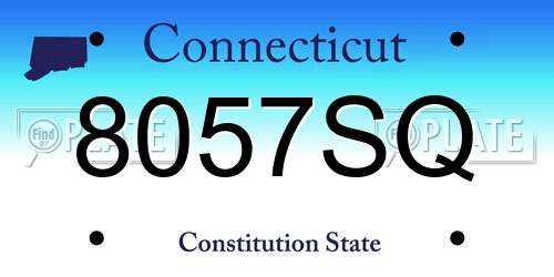 8057SQ Connecticut License Plate