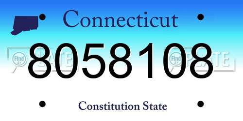 8058108 Connecticut License Plate