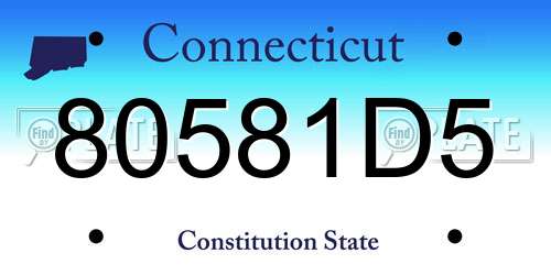 80581D5 Connecticut License Plate