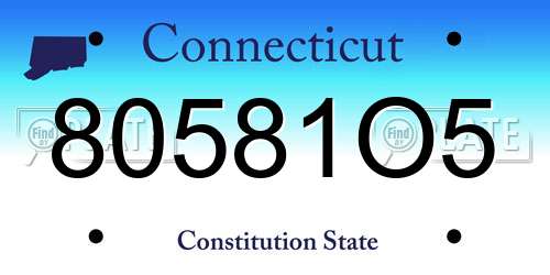 80581O5 Connecticut License Plate