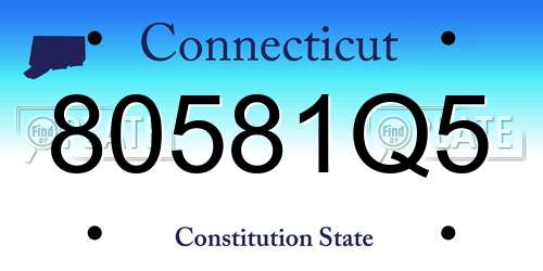 80581Q5 Connecticut License Plate