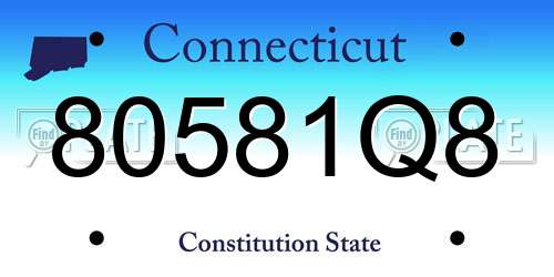 80581Q8 Connecticut License Plate