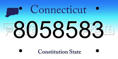 8058583 Connecticut License Plate