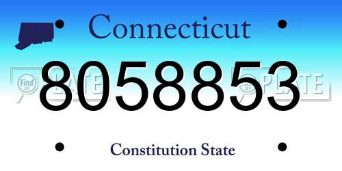 8058853 Connecticut License Plate