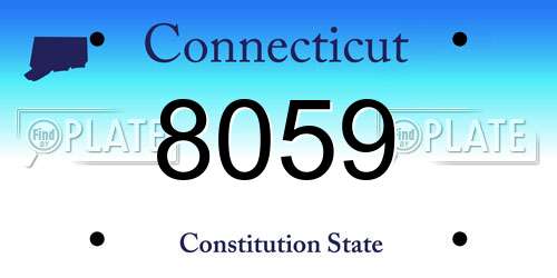 8059 Connecticut License Plate
