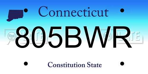 805BWR Connecticut License Plate