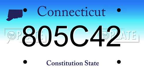 805C42 Connecticut License Plate