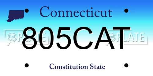 805CAT Connecticut License Plate