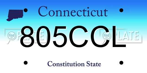 805CCL Connecticut License Plate