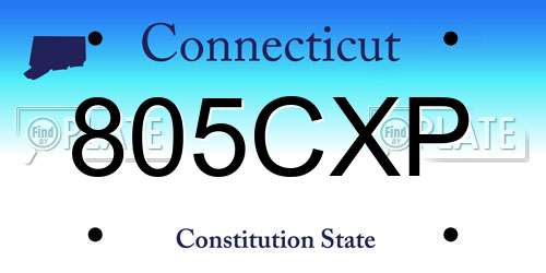 805CXP Connecticut License Plate