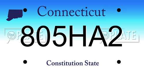 805HA2 Connecticut License Plate
