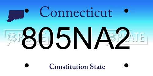 805NA2 Connecticut License Plate