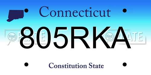 805RKA Connecticut License Plate