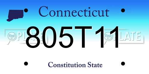 805T11 Connecticut License Plate