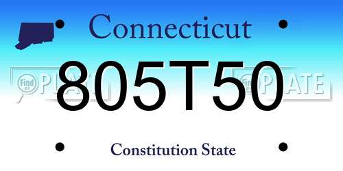 805T50 Connecticut License Plate