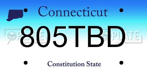 805TBD Connecticut License Plate
