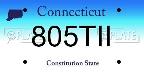 805TII Connecticut License Plate