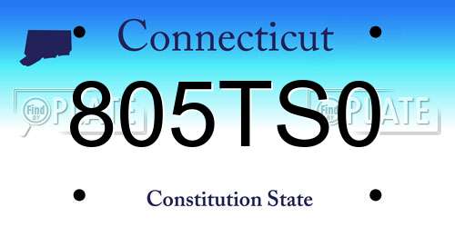 805TS0 Connecticut License Plate