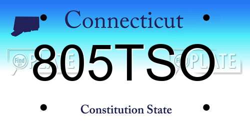 805TSO Connecticut License Plate