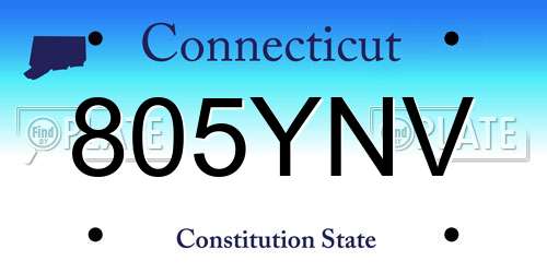 805YNV Connecticut License Plate